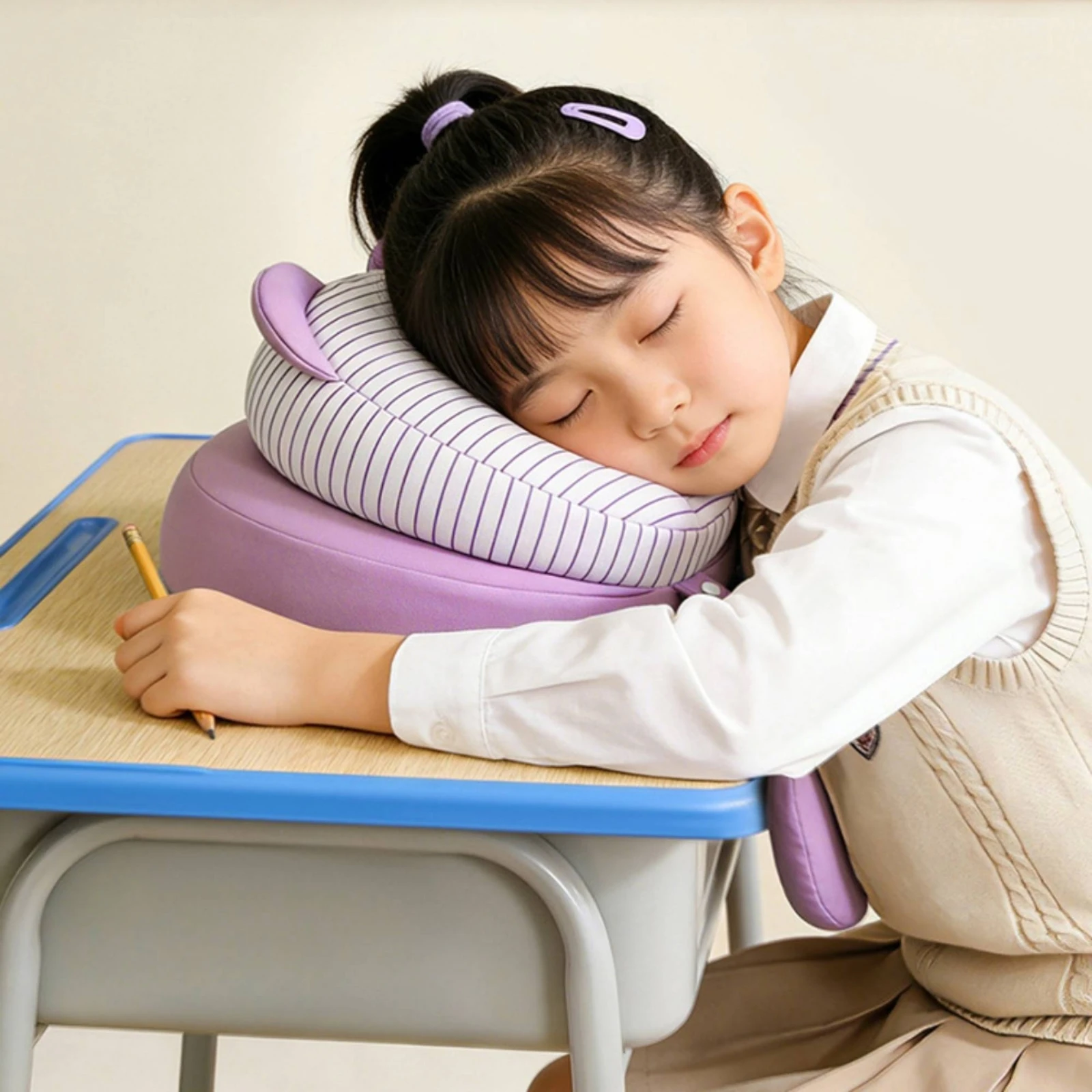 デスクレストピロー-ソフト教室用レストピロー-学校用アクセサリー-クッション付きハート型-学生用