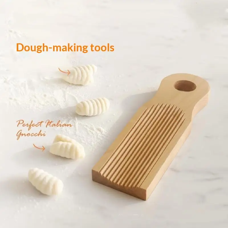 Unique Curved Gnocchi Board Paddle, Unique Curved Design For Handmaking Italian Gnocchi Pasta Wall-mounted With Handle