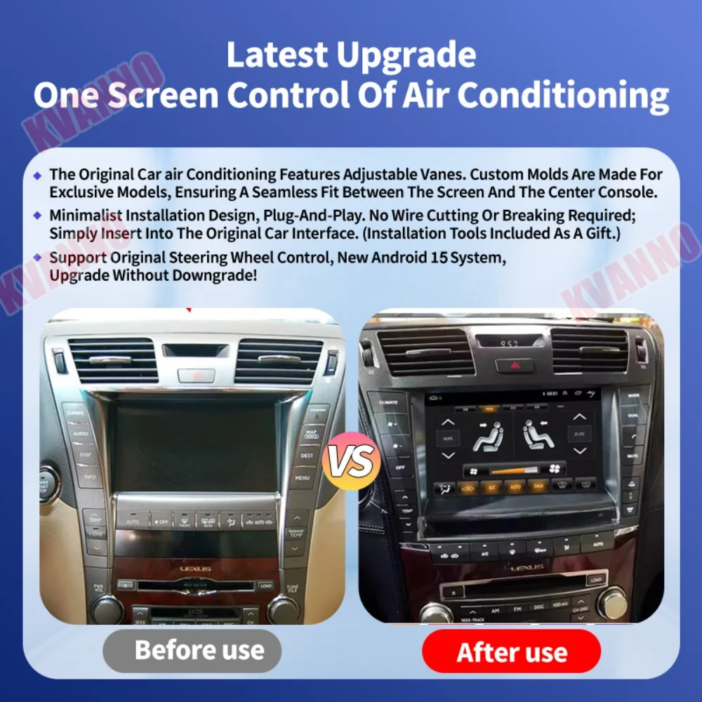 Android15 Car Radio For Lexus LS460 LS600H XF40 4 LV 2006-2012 Carplay Screen GPS Navigation Car Head Unit Multimedia BT 4G WiFi