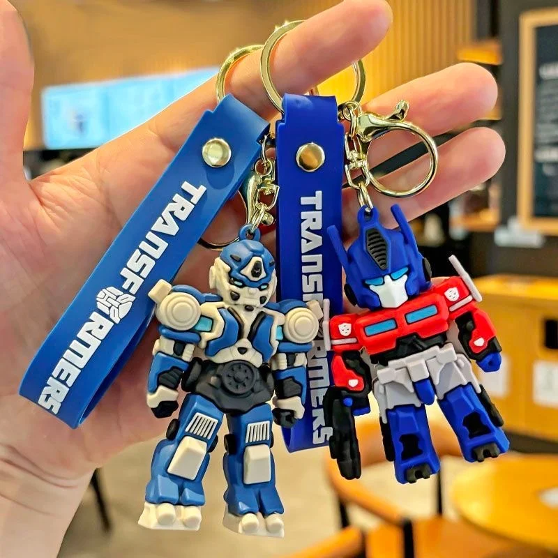 Classic Cool Transformers Model Keychain PVC Optimus Prime Bumblebee Megatron Ultra Magnus Decorations Dolls Gifts