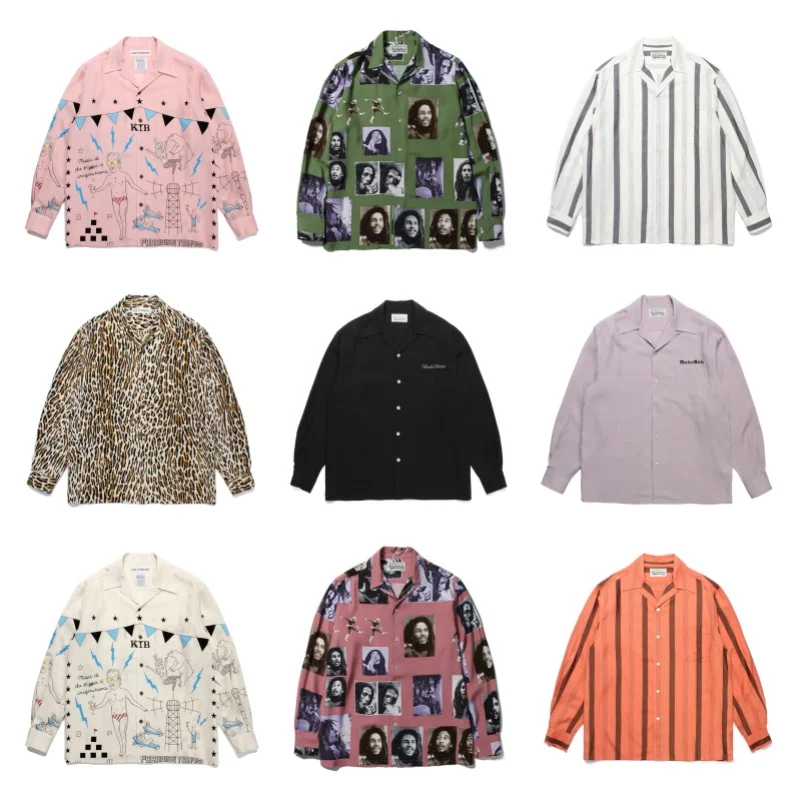 

WACKO MARIA Multicolour Shirt Autumn Winter Mens Womens Printed Embroidery Brand Fashion Long Sleeve Shirt