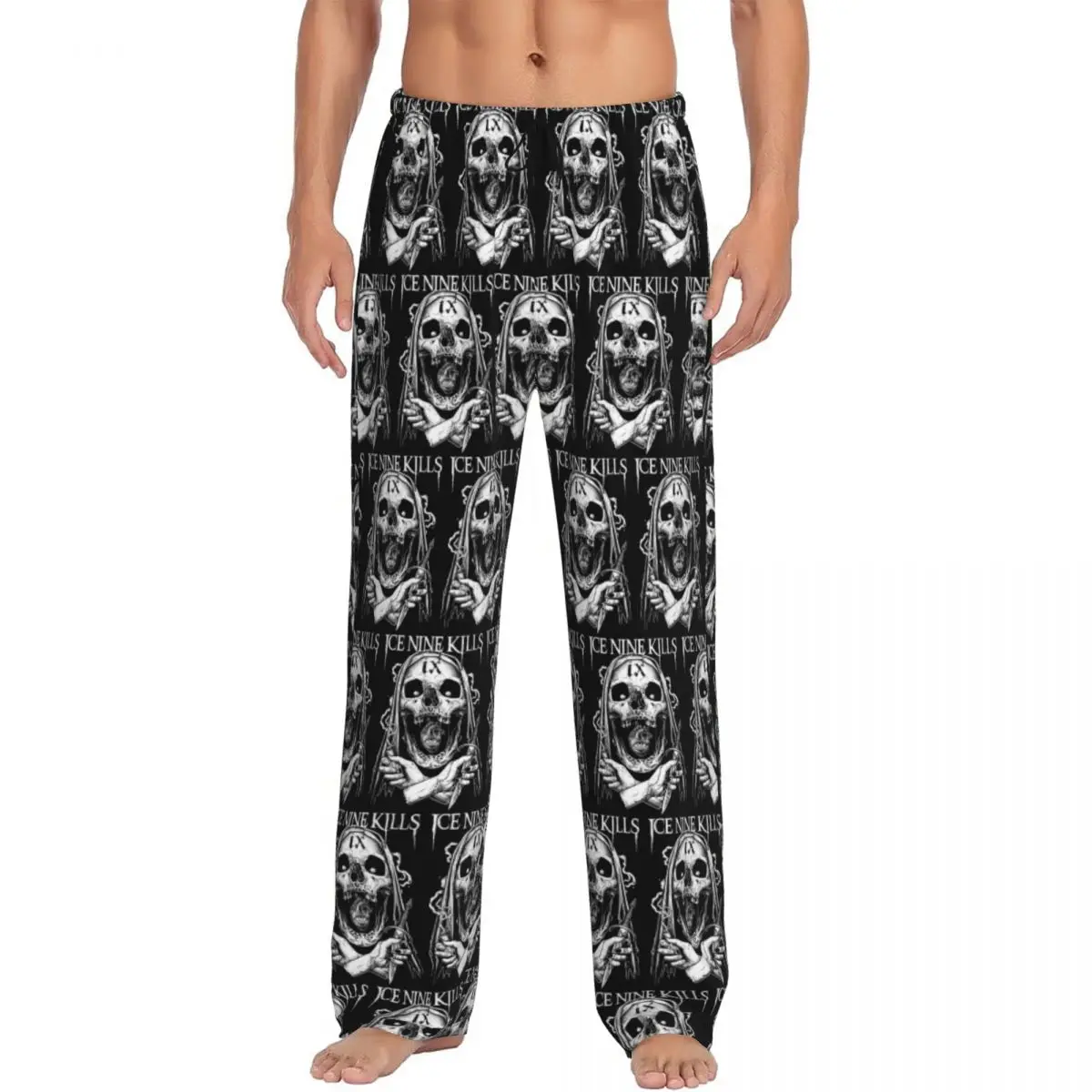 

Custom Michele Nolli Ice Nine Kills Pajama Pants Men Sleepwear Sleep Lounge Bottoms with Pockets