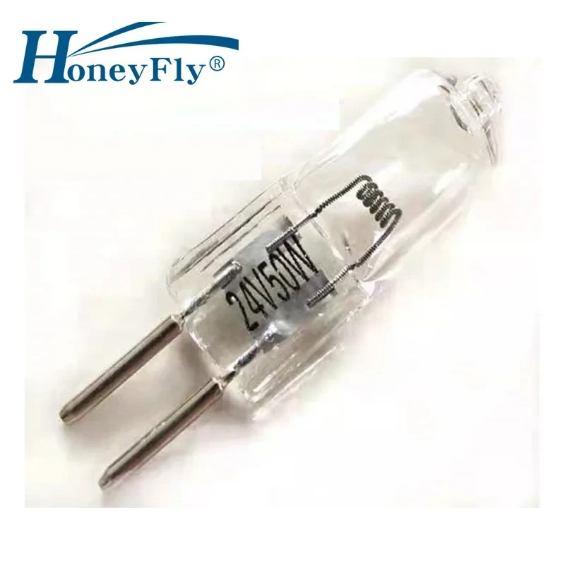 HoneyFly 10pcs G4 Halogen Lamp 24V 20W 35W 50W Warmwhite Halogen Bulb Clear G4 Crystal Machine Tool