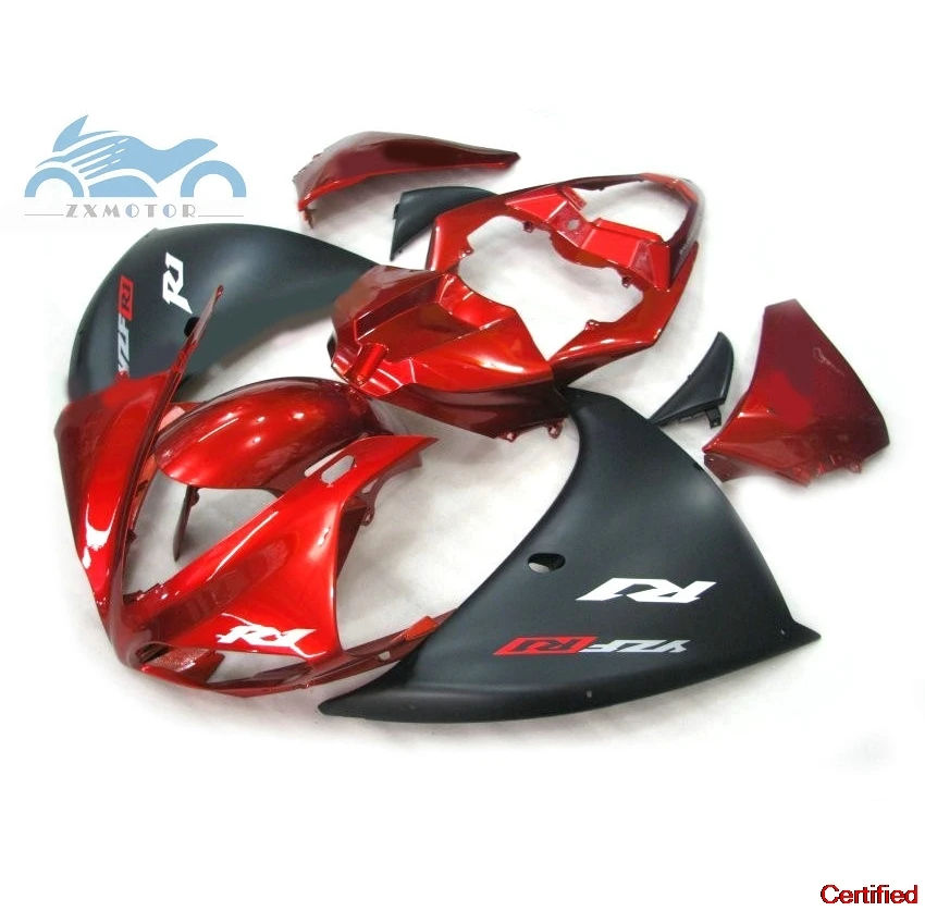 

Free Custom Injection fairing kit fit for YAMAHA 2009-2014 YZF R1 YZFR1 09-14 ABS fairing kits red black parts AD13