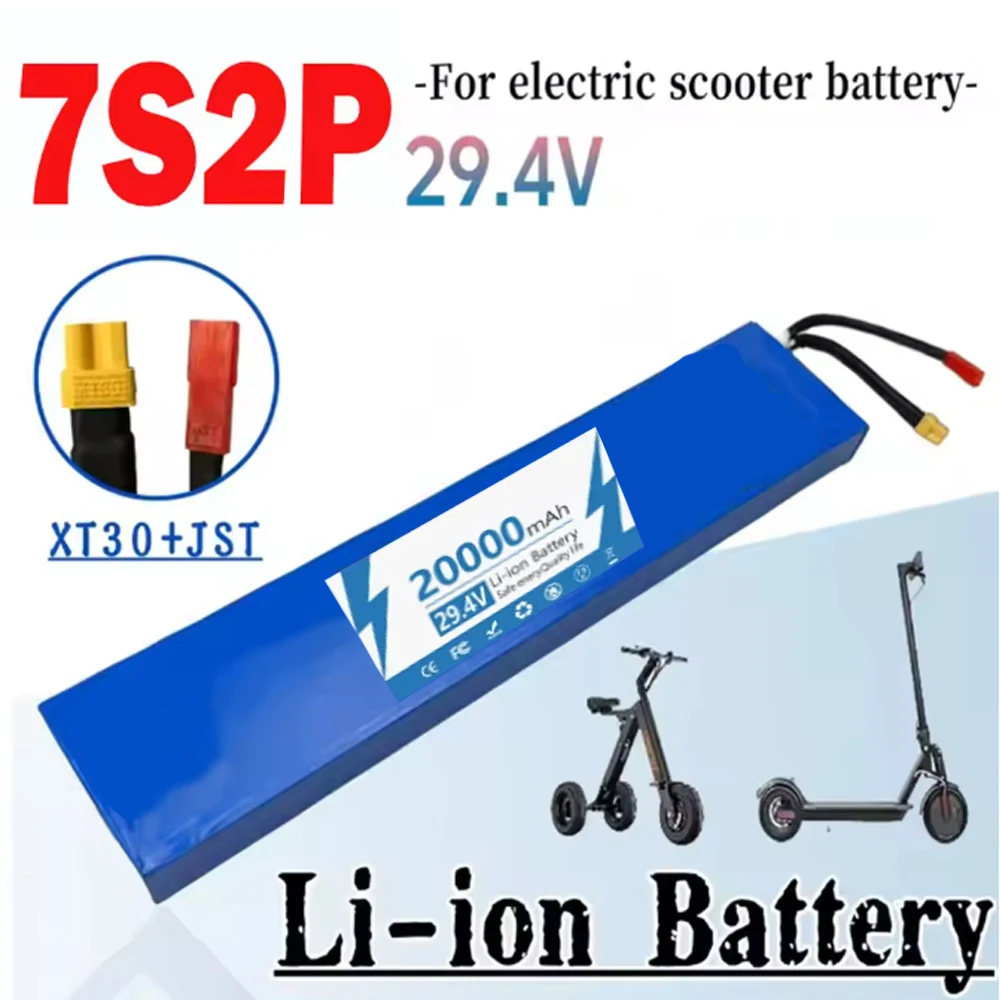 

100% NEW 7s2p 29.4V 20Ah 18650 Battery Lithium Ion Battery 29.4V 20000mAh for Electric Scooters Balancing Scooter‍♂️