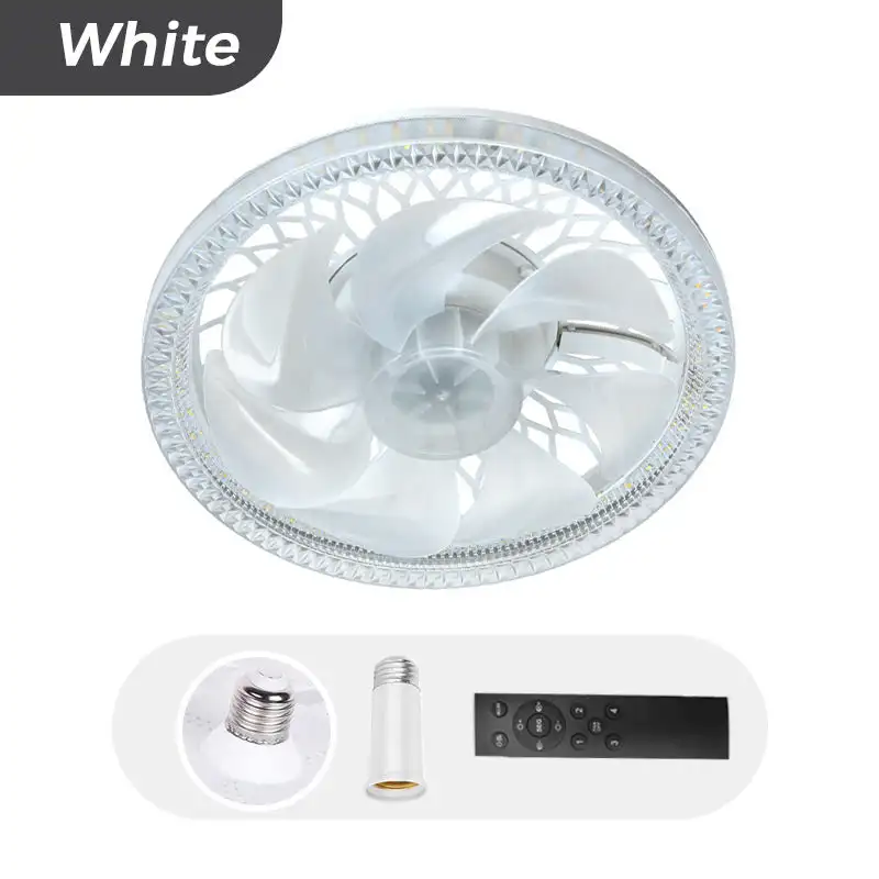 Imagem -06 - Luz Fan Mudo Ajustável com Controle Remoto Quarto Luzes Ventilador de Teto E27 Led Lâmpada Elétrica para Quarto em 1