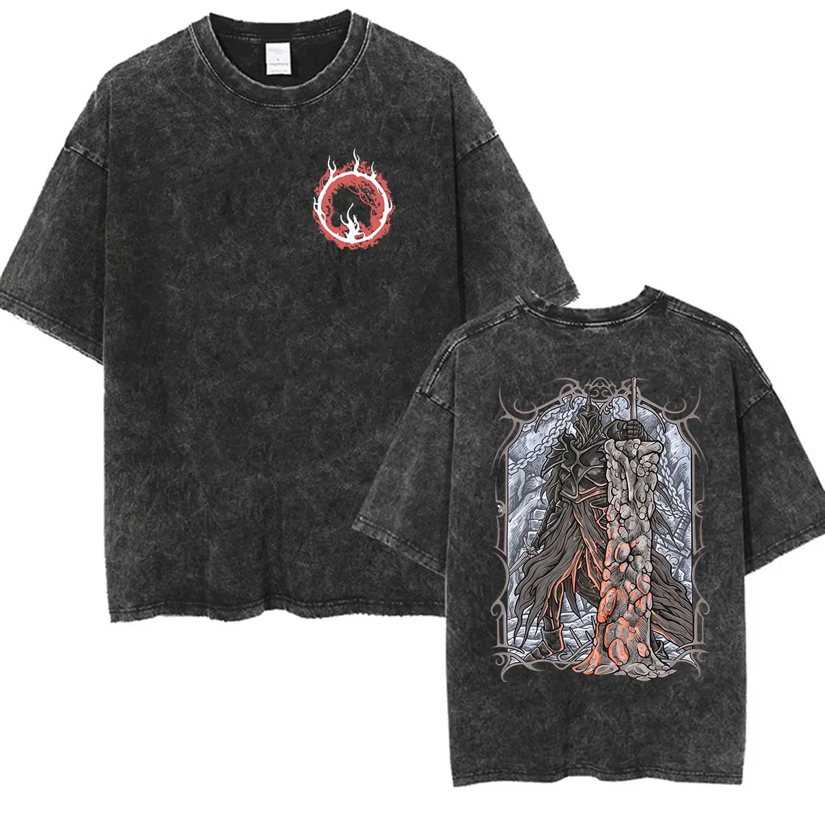 Camisetas Vintage Lavadas 2026 del popular juego Dark Souls Solaire de Astora para Hombres y Mujeres, Moda Casual, Camisetas de Algodón de Talla Grande