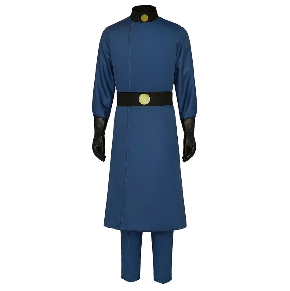 Dr.Drakken Cosplay Costume Adult Men Blue Trench Coat Pants Full Set Disguise Engineer Uniform Suit Halloween Carnival Outfits - view 2