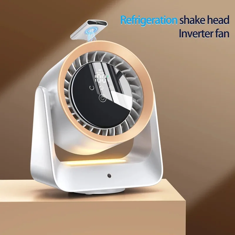 2025 New,Low Noise,Mini Cooling Desktop 100-speed Fan, Touch Screen, Shaking Head Fan, Portable for Camping,With Magnetic Remote