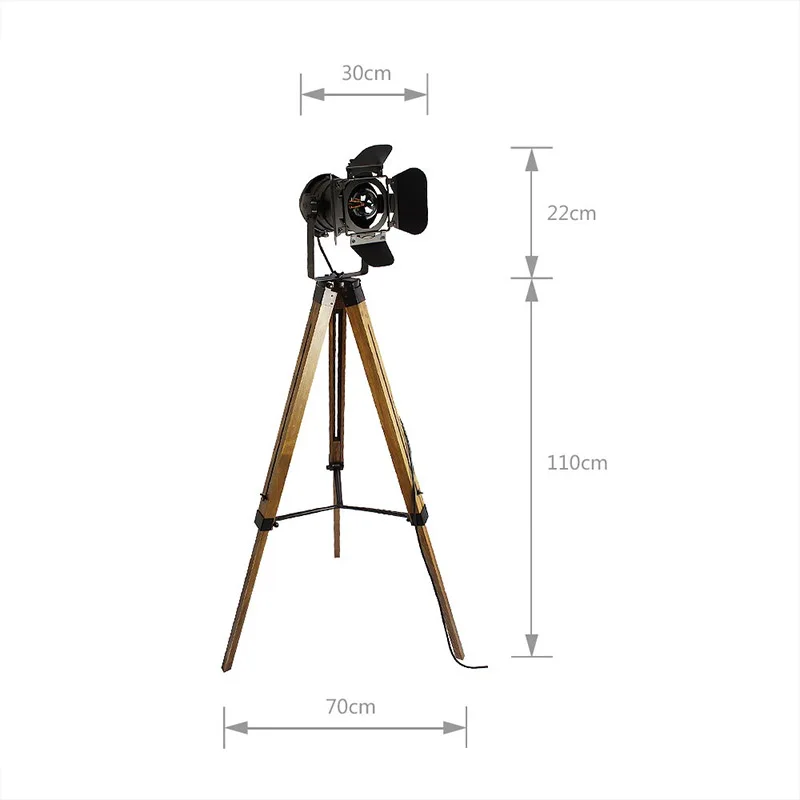 Modern Wooden Floor Lamp Ferro Ajustável Luz Cabeça Bracket Para Sala de estar Quarto Bedside Study Home Decoração Iluminação