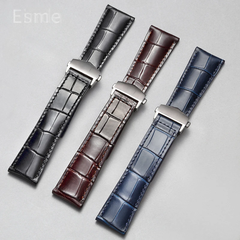 Delicate Selected Premium Quality Cowhide Watch Strap for Heuer Tag Sweatproof Breathable Skin-friendly Watchbands 24 22 20mm