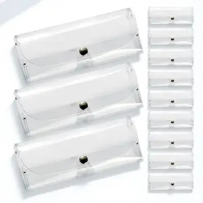 

12Pcs Glasses Case Hard Shell Eye Glasses Storage Box for Women Men Clear Protective Case Portable Slim Design for Travel Daily