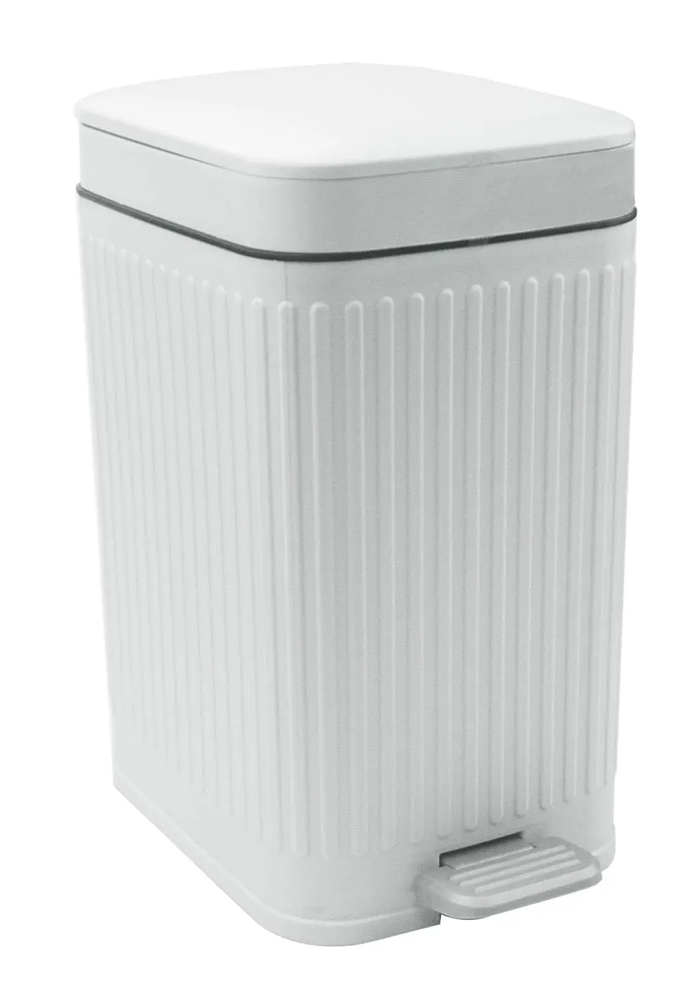

Узкое мусорное ведро с крышкой, 1,8 галлона, для кухни, ванной, офиса, спальни, белое
