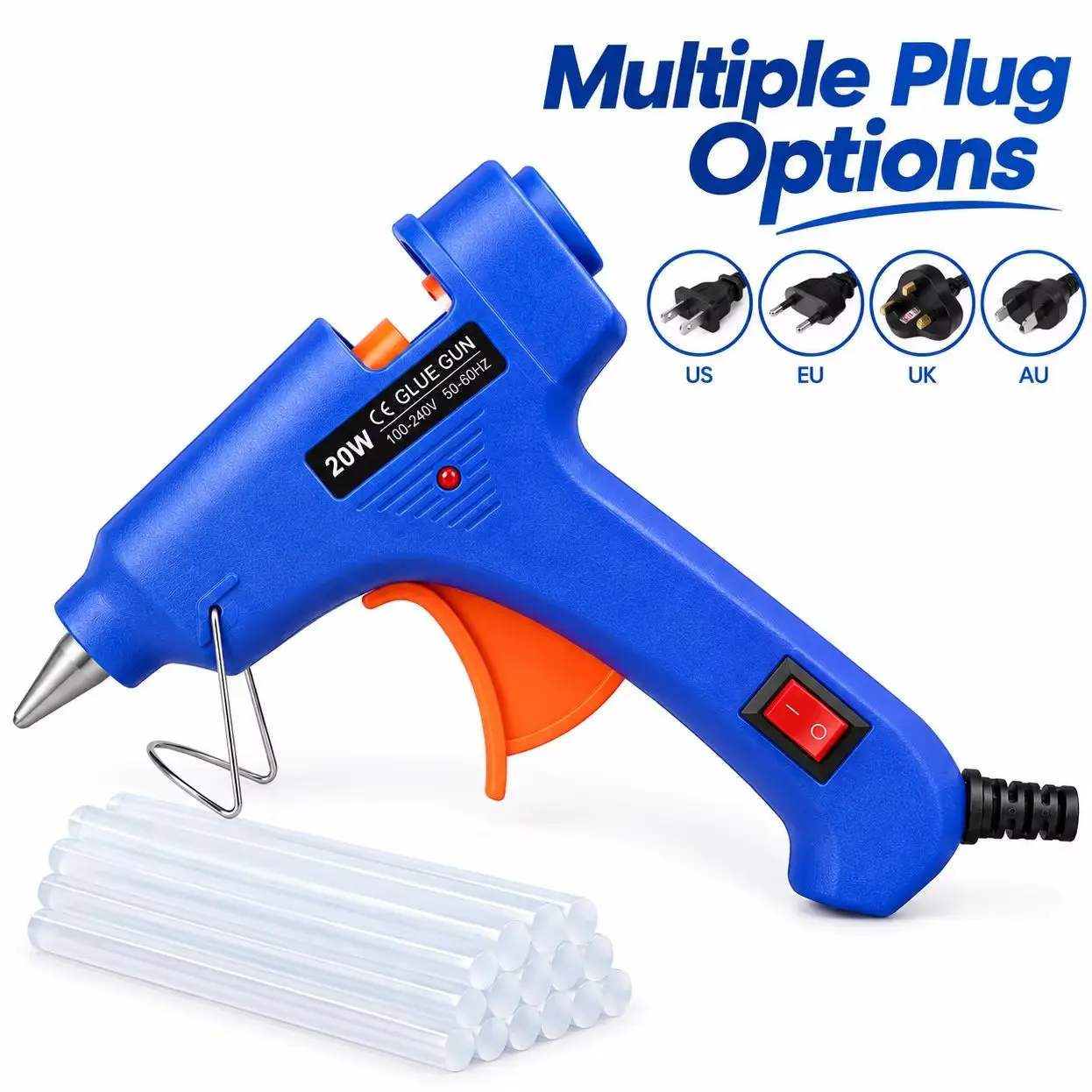 Mini Hot Melt Glue Gun 7mm Glue Stick US/EU Plug DIY Craft Repair Tool 20W