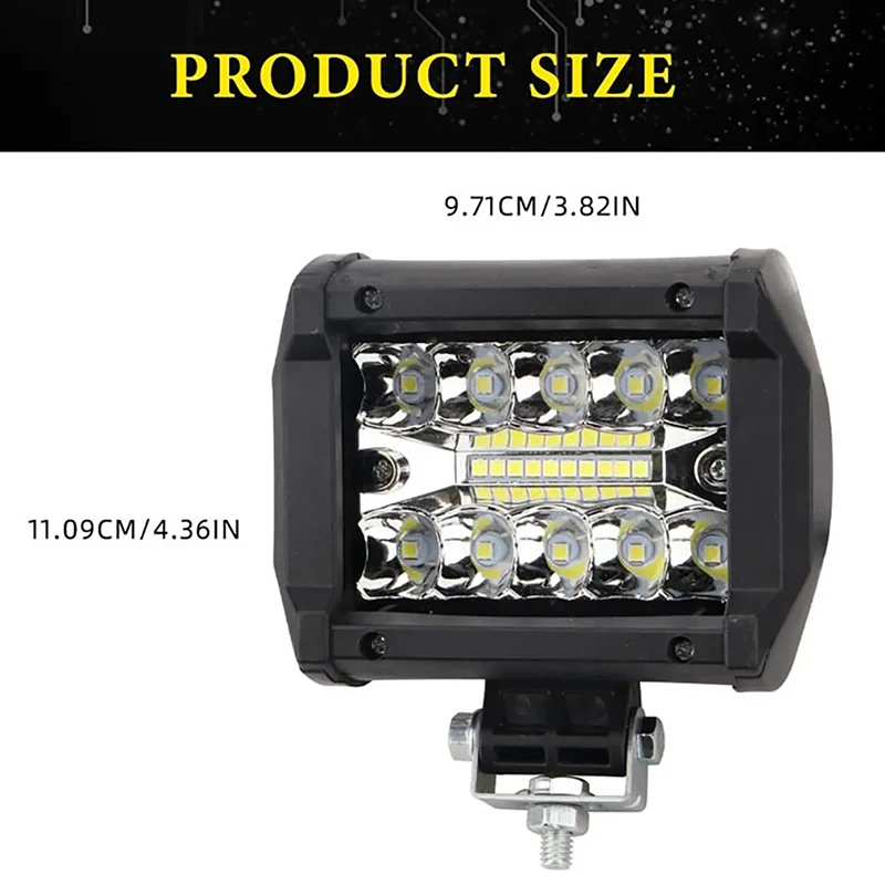 Barra de Luz LED 12v Todoterreno, Combinación de Luz de Trabajo y Proyector, Súper Brillante 6000K, para Auto, SUV, 4x4, Barco, ATV, Faros LED