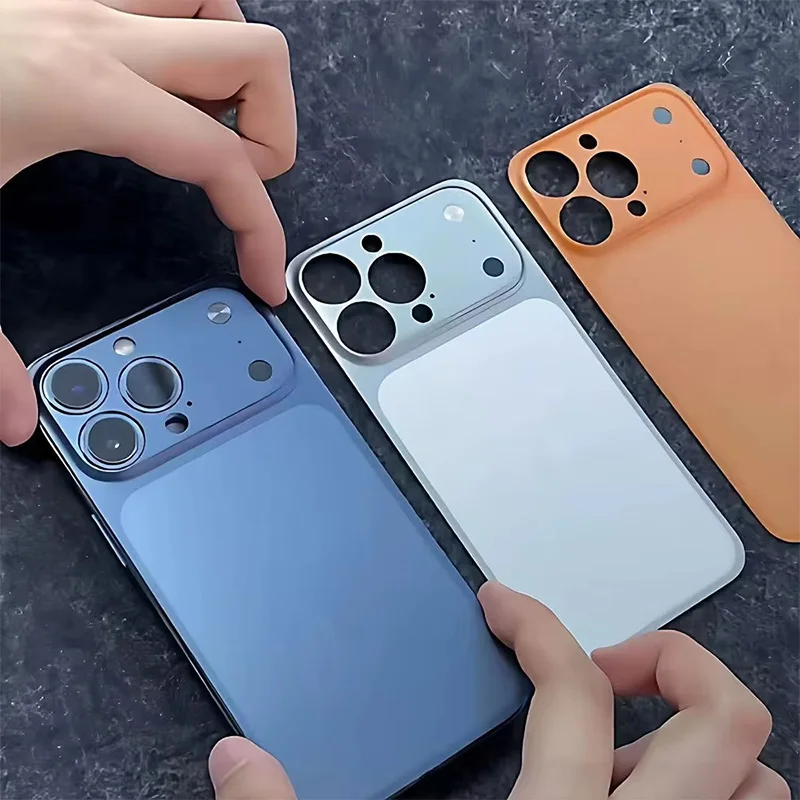 Imagen 3: Protector de Pantalla Trasero con Lente de Cámara Falsa para iPhone 16 15 14 13 Pro Max, Convierte a 17 Pro Max