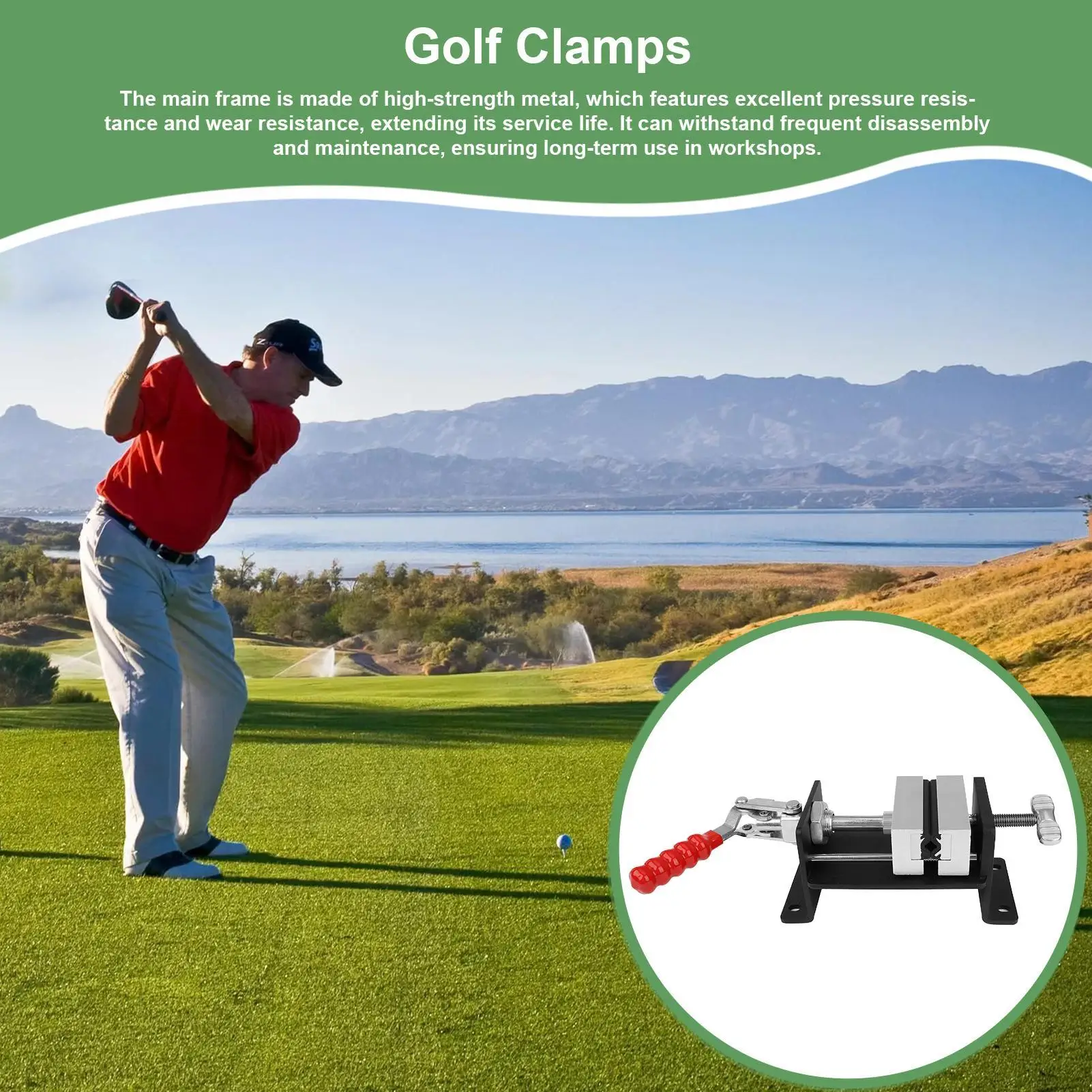 Golf Club Vise Clamp Club Adjustable Clamp Tool Golf Shaft Regripping Tool For Home Practice Training Gym Outdoor Range Course