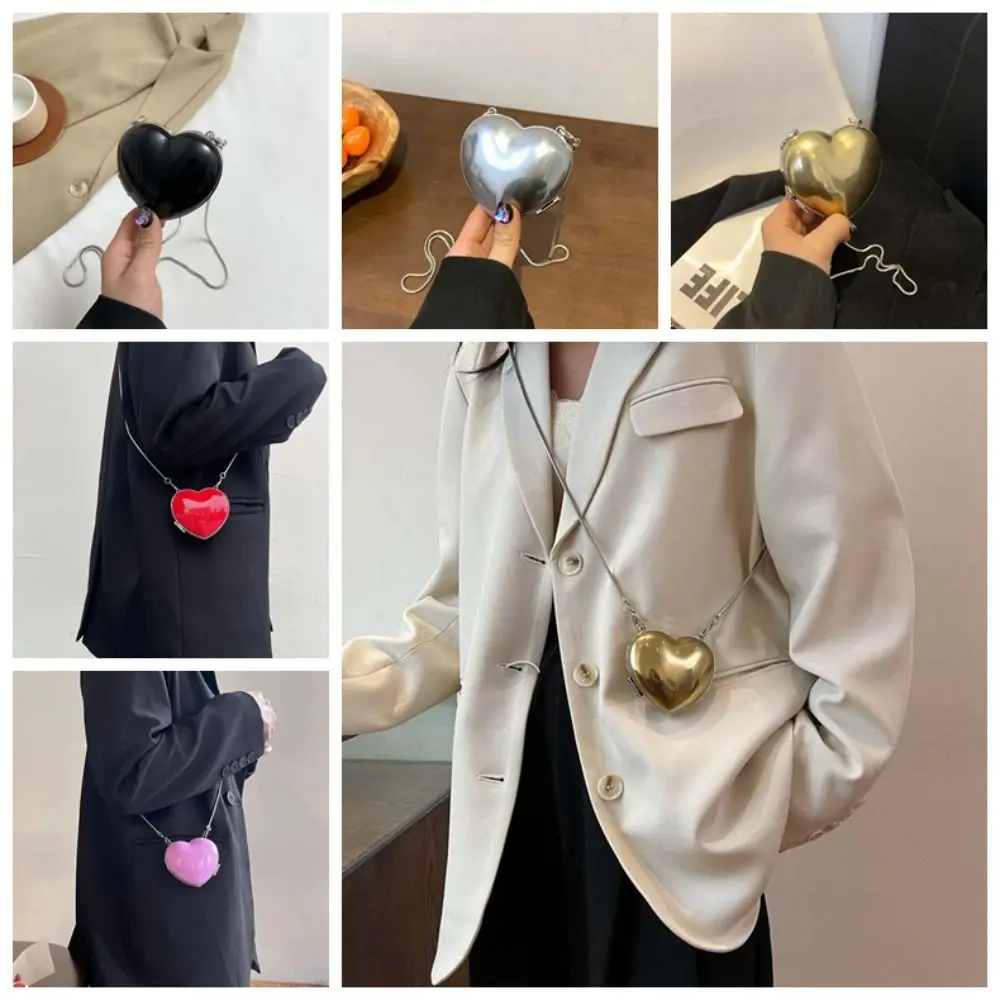 ثعبان العظام سلسلة الحب شكل حقيبة كروسبودي بولي PU سعة كبيرة صندوق حقيبة كتف حقيبة كروسبودي حقيبة كتف أحمر الشفاه حقيبة الطرف