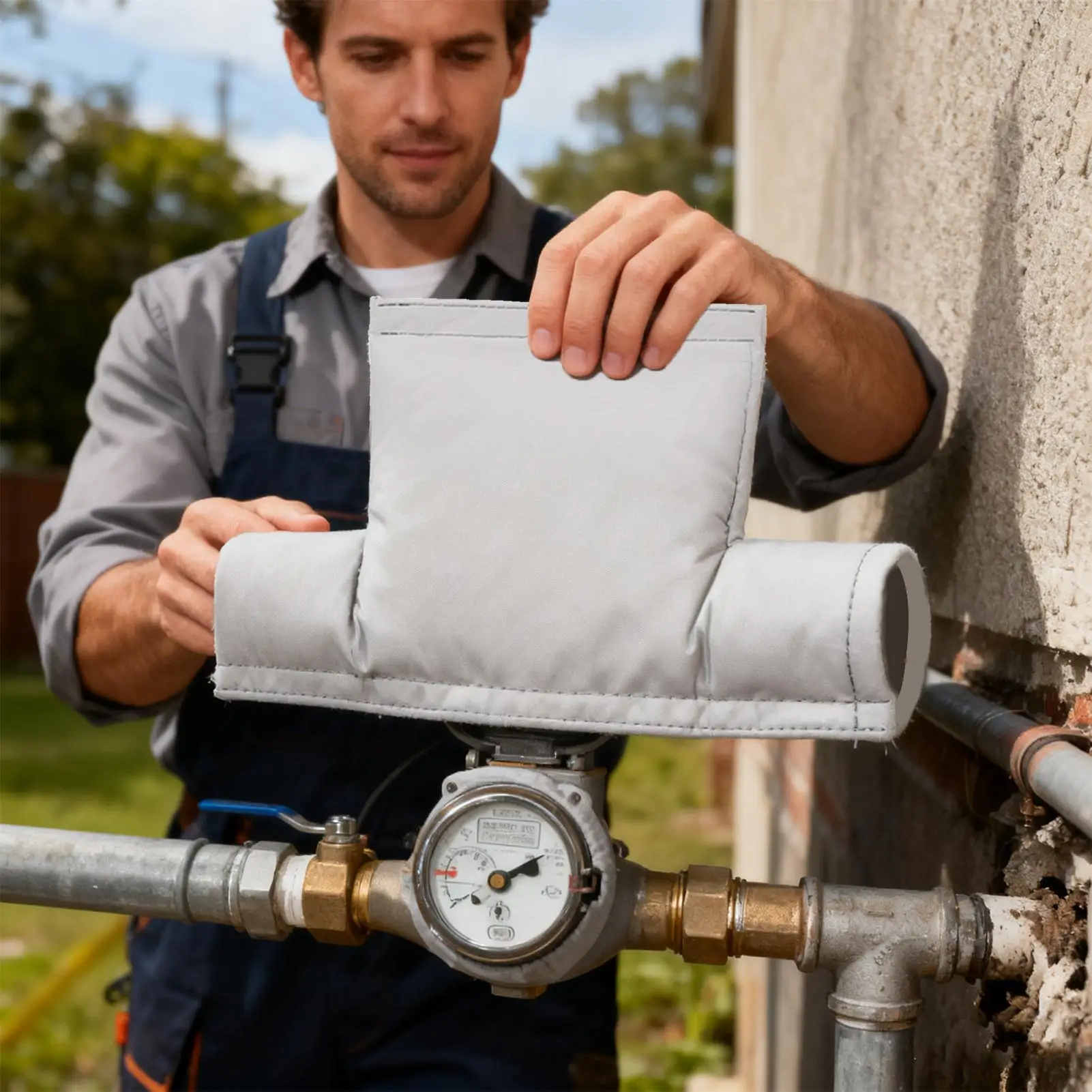 عداد المياه العزل حامي مانعة لتسرب الماء الصقيع واقية قابلة لإعادة الاستخدام الشتاء انبوب ماء تجميد غطاء للحماية لأصحاب المنازل