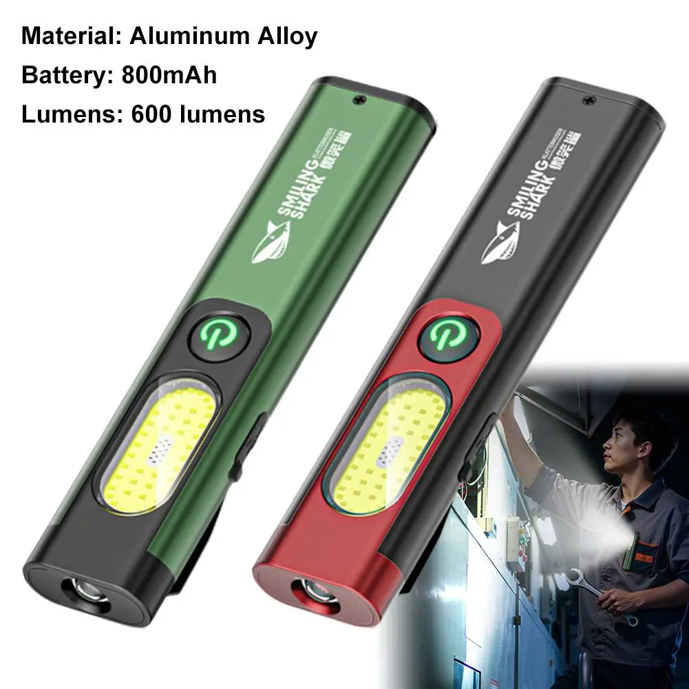 قابلة للشحن سلسلة مفاتيح LED مصباح يدوي مع COB الجانب ضوء 600 لومينز سبائك الألومنيوم الشعلة المحمولة للطوارئ في الهواء الطلق أيضا Z5N0