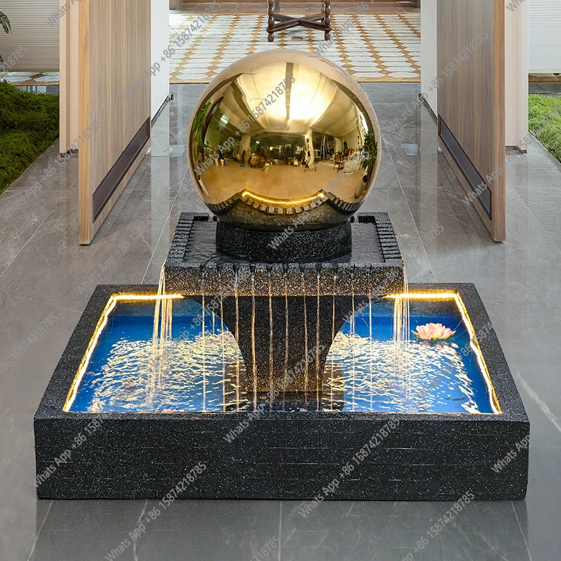 

Modern light luxury reception room fountain flowing water ornament circulating water club water landscape floor decoration