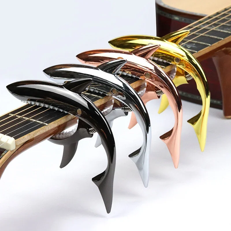 Metal Shark Guitar Capo Funny Creative Zinc Alloy Quick Change Clip Bass Guitars Bridge Guitar Stringed Instrument Accessories