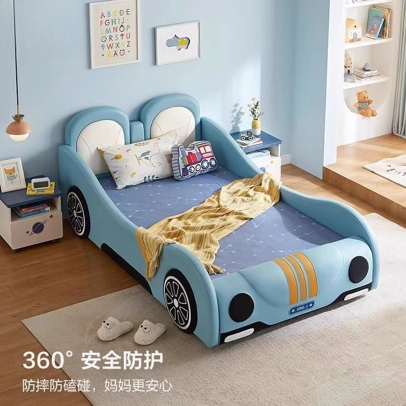 Creative cartoon solid wood sports lathe, small apartment, student, modern simplicity, with guardrail