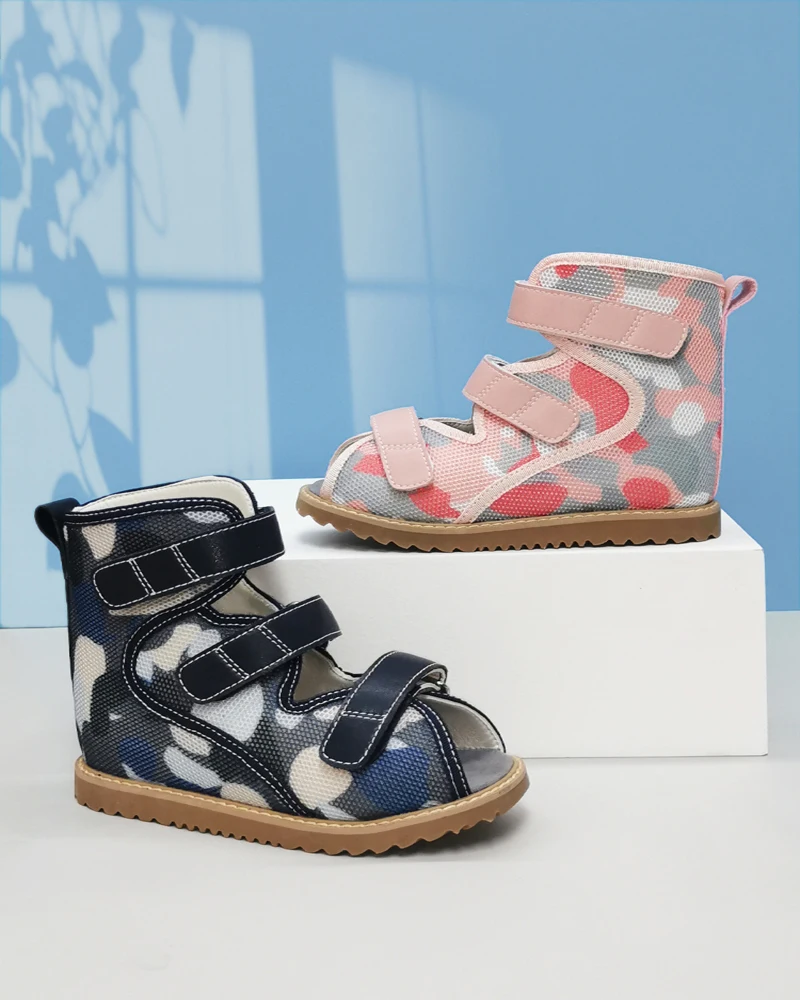 Ortoluckland Kinderschoenen Meisjes Zomer Sandalen Kinderen Jongens Hoge Hak Versterkte Camouflage Orthopedische Mesh Flats 3 Tot 12 Jaar