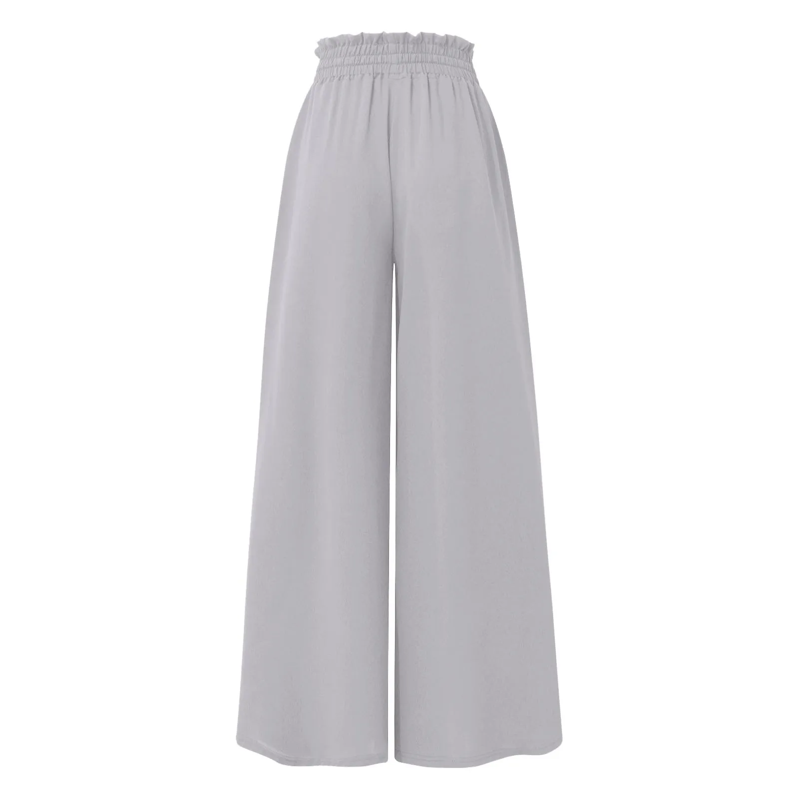 Moda cintura alta calças de perna larga para as mulheres verão solto e confortável calças de cor sólida ampla cinto elástico sweatpants