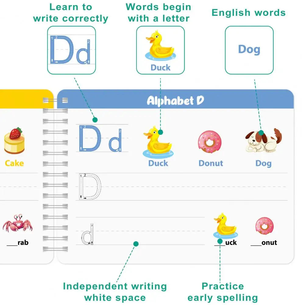 

Preschool Handwriting Workbook Handwriting Practice Book Learn Letters Numbers Shapes Reusable Pages for Kids for Preschoolers