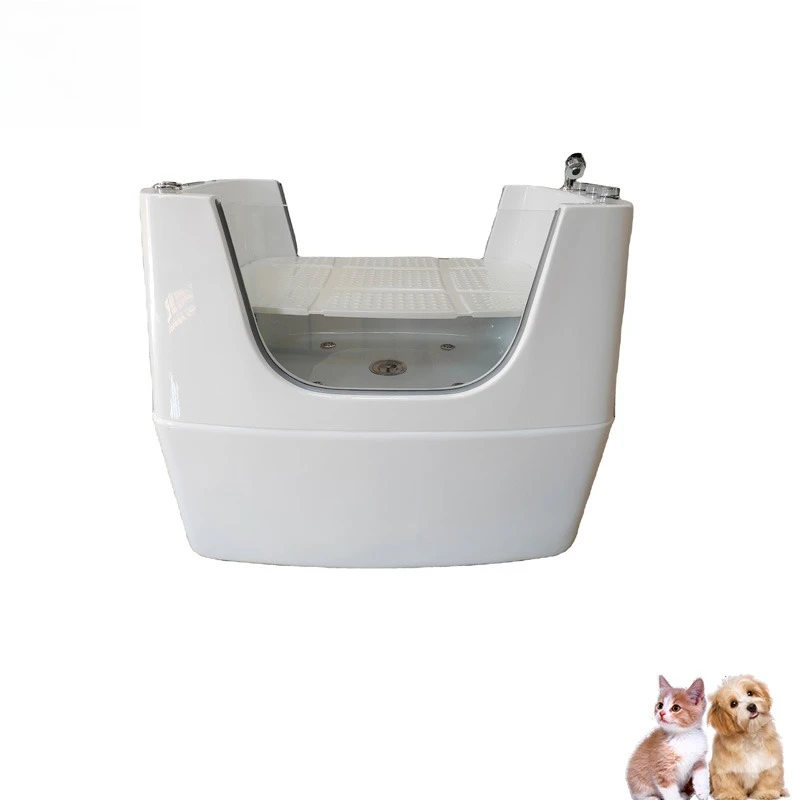 

New Arrivals Dog Grooming Bath Spa Diode Whirlpool Acrylic Bubble Freestanding Pet Bath