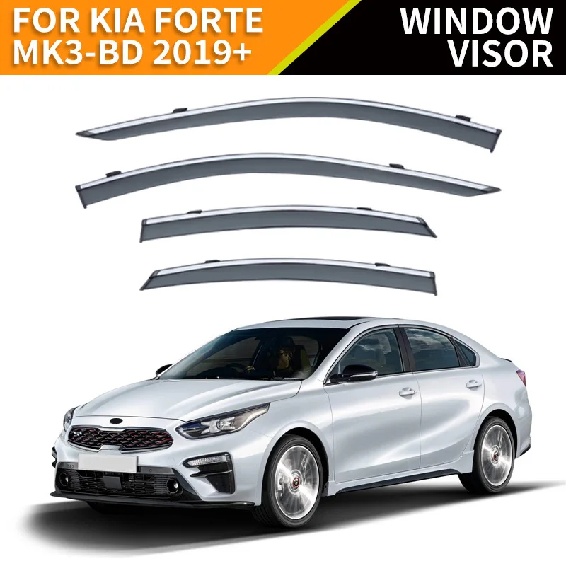 For KIA Forte 2008-2019+ Car Window Visor Awning Shelters Windshield Side Window Rain Sun Shade Auto Accessories Car Styling