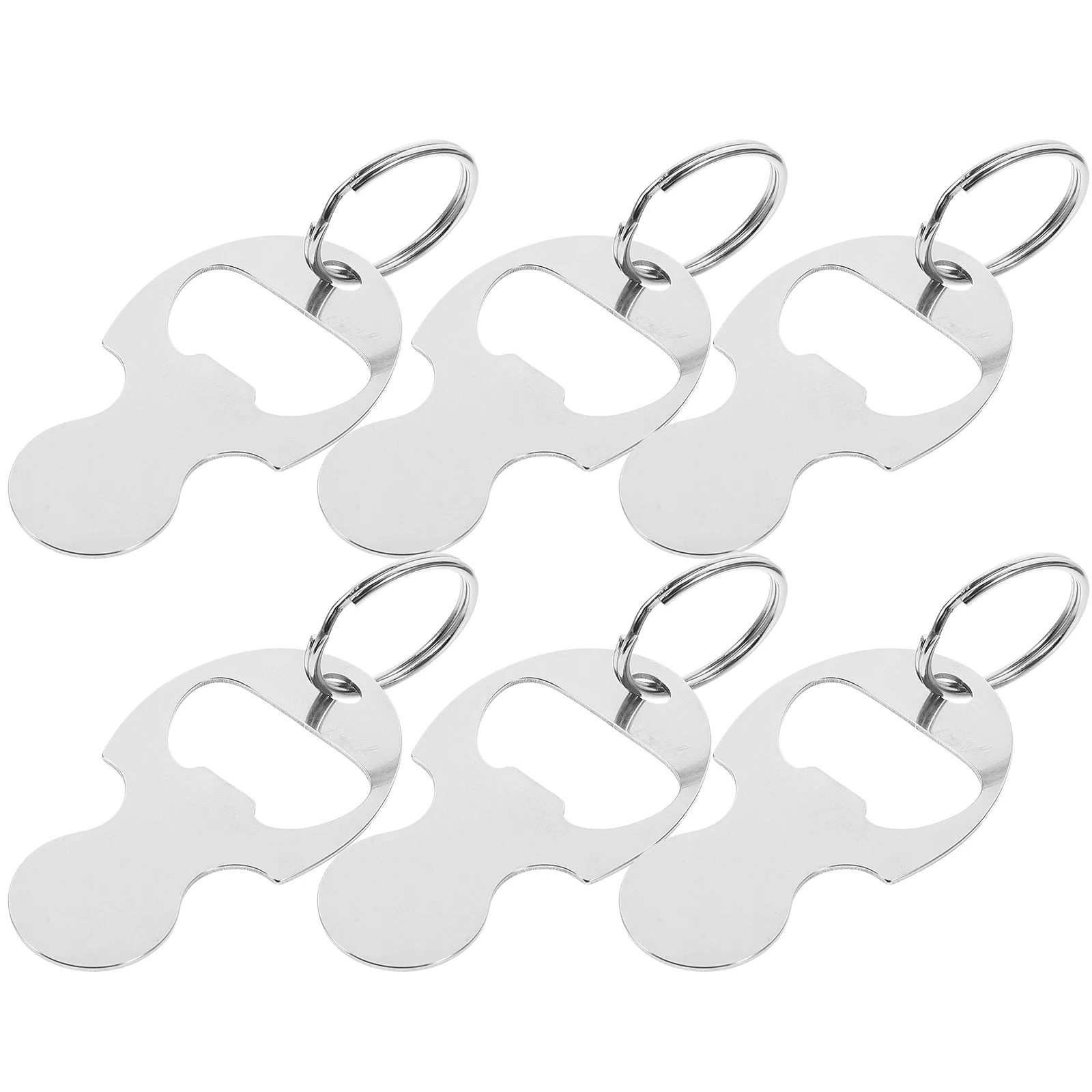 6 Pcs Cart Token Beer Can Opener Tokens Bottle Keychain Trolley Carts Portable Shopping Keyrings Stainless Steel