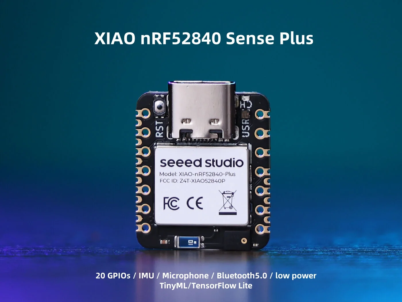 Seeed XIAO nRF52840 Plus -XIAO nRF52840 Sense Plus - 20 GPIOs، طاقة منخفضة/Arduino/MicroPython/CircuitPython 1/2/3 قطعة اختيارية