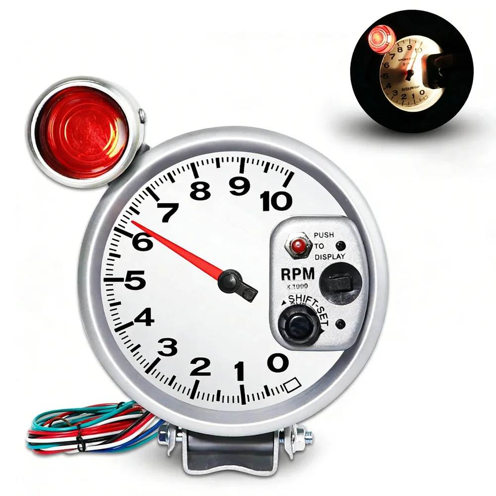 

Long Lasting Automotive Gauge LED Tachometer 10000 RPM Black LED Tachometer Digital RPM Display Intuitive Layout