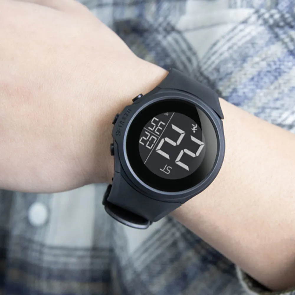 BNMI Digital Sports Watch Multifunctional Electronic Men Watches LED Calendar Weekly Display Luminous Timer Men's Wristwatch