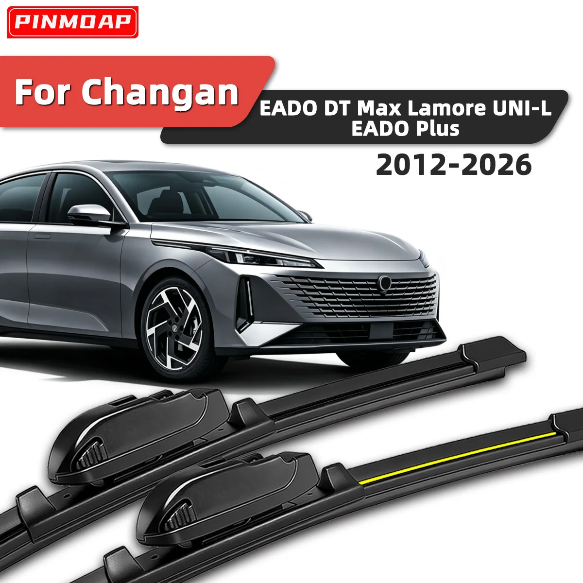 2 Stück Frontscheibenwischer passend für Changan EADO DT Max Lamore UNI-L Plus 2012-2026 Auto Windschutzscheiben-Zubehör 2025 2024