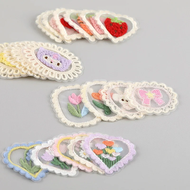 Love Lace Yarn Embroidery Flower Stickers Phone Cases Gauze Skirts Pants Headwear Decorative Fabrics Clothing Accessories