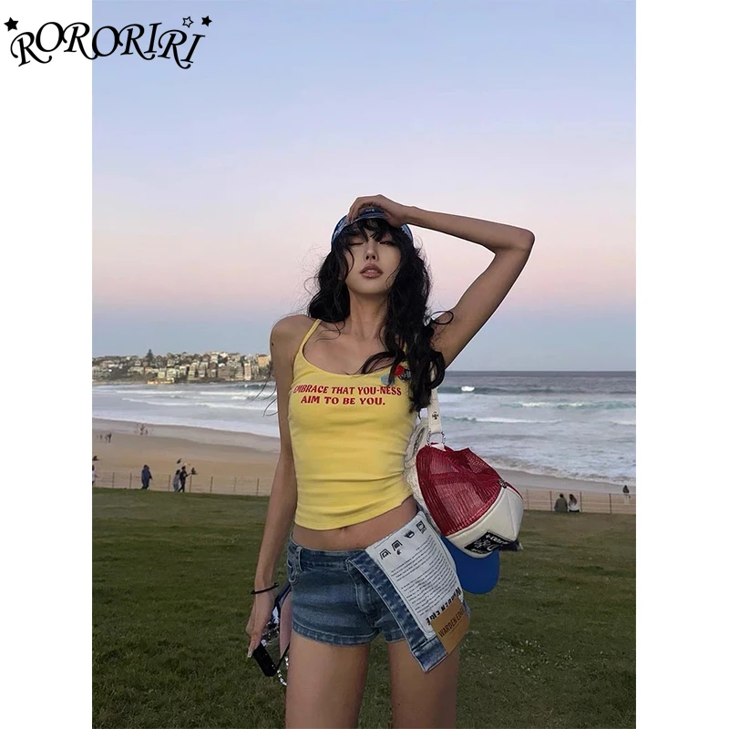 

RORORIRI американские винтажные джинсовые шорты с низкой талией для женщин, летние уличные шорты Spice Girl, дизайн Y2K, нерегулярные шорты