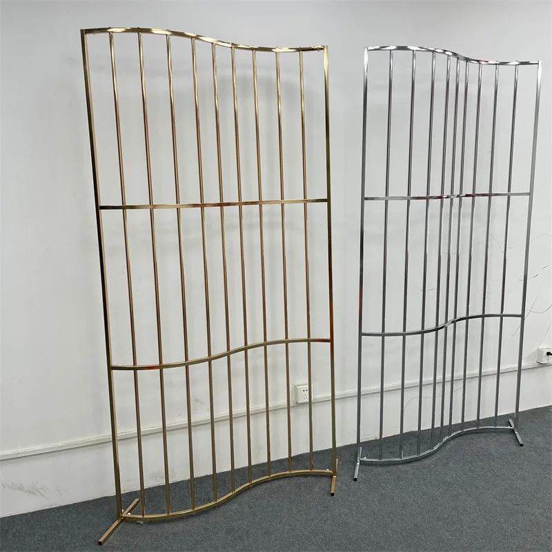 New Electroplated Metal Arch Line Screen Square For Wedding Party Decorations Hotel Stage Backdrop Stand Wedding Decorations