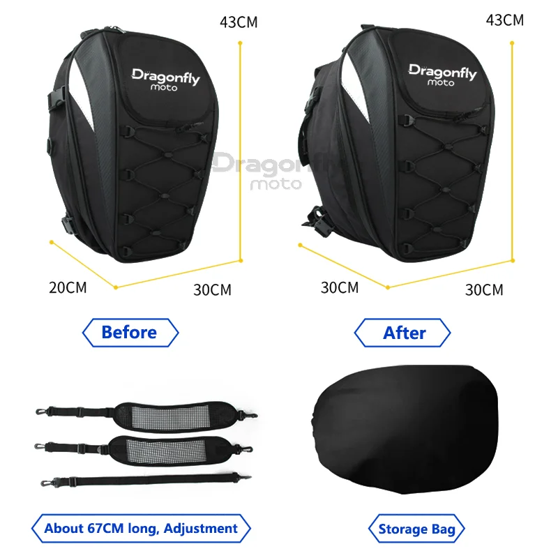 Motorcycle Waterproof Large Capacity Helmet Bag Casual Drop Leg Side Bag For SV 650 SV650X SV650/S All Years