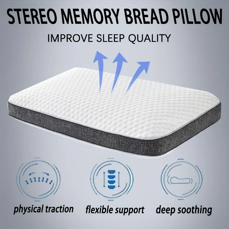 

Slow Rebound Memory Foam Pillow for Neck and Cervical Health - Perfect for A Comfortable and Supportive Sleep in Your Bedroom