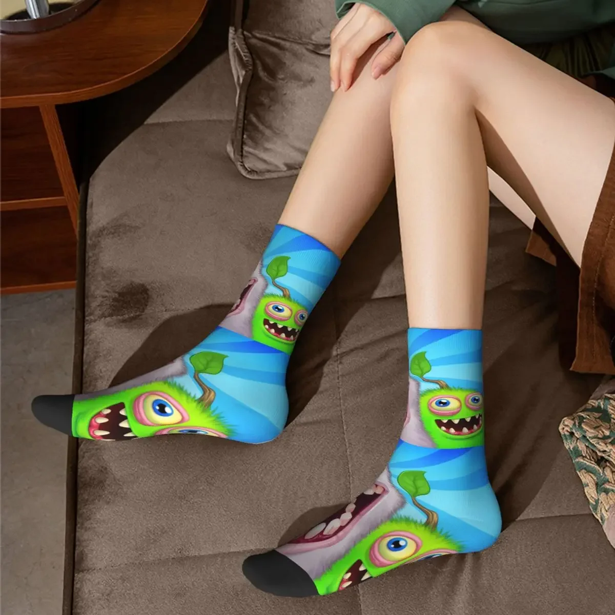 Men and Women's Happy Funny Socks, Harajuku, My Singing Monsters Box, Música, Jogo, Desporto, Primavera, Verão, Outono, Inverno