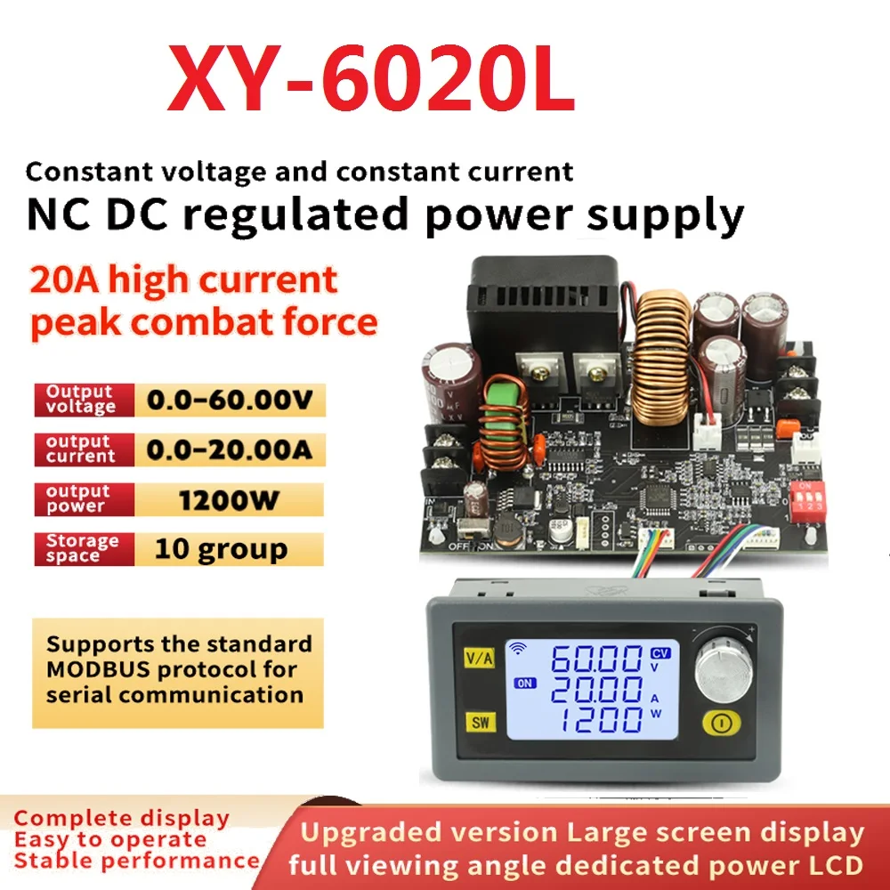 XY6020L 70V 1200W Buck Converter CC CV Step Down Module LCD Adjustable Regulated Stabilized Voltage Power Supply Module