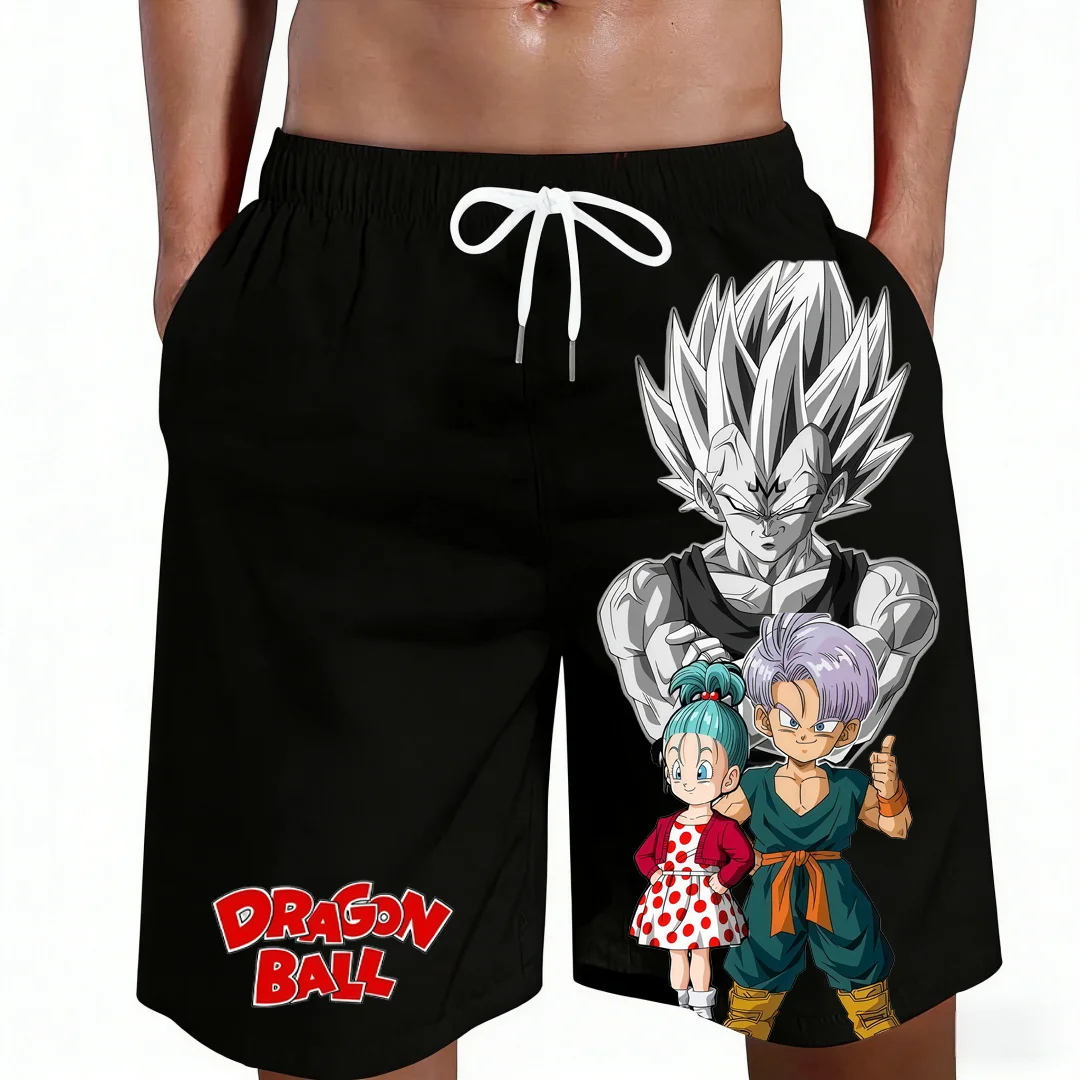 Pantalones Cortos de Playa con Estampado de Anime de la Familia Vegeta, Trunks y Bulla de Dragon Ball 2026, Conjuntos Familiares Casuales de Secado Rápido para el Verano