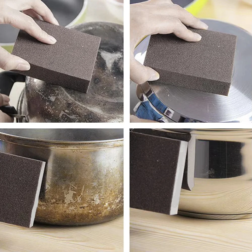 6Pcs/Set 60-220# Sanding Sponges Polishing Blocks Brush Brick Washable Wall Grinding Descaling Clean Sand Wood Metal Derusting