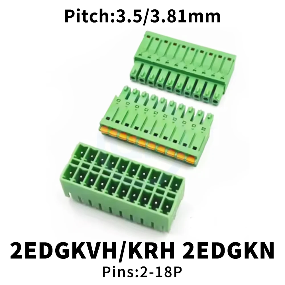 (1 Set) 15EDGKVH / 15EDGRH + 15EDGKN 3.5mm 3.81mm 2EDGKN Double Row Straight Pin Complete Set Double Row Terminal Block 3.5/3.81