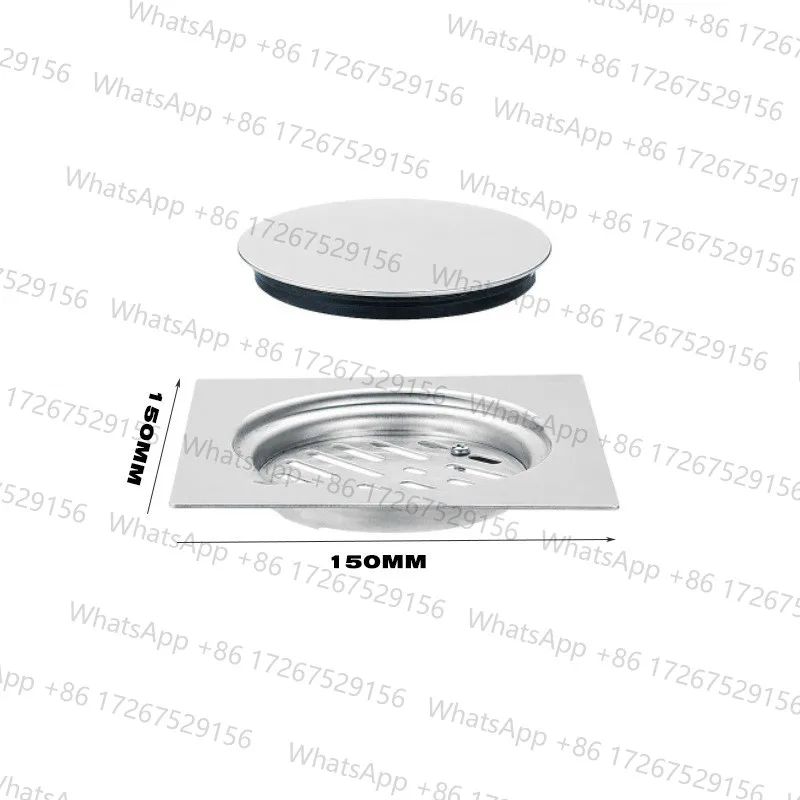 304 Stainless Steel Shower Drain Bathroom Floor Drain 15x15cm Square Floor Waste Grates
