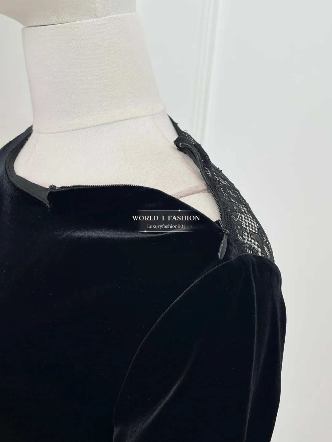 Sukienka maxi damska z czarnego aksamitu, z długim rękawem, odkrytymi plecami i koronką, elegancka, wysoka jakość, nowość 2025