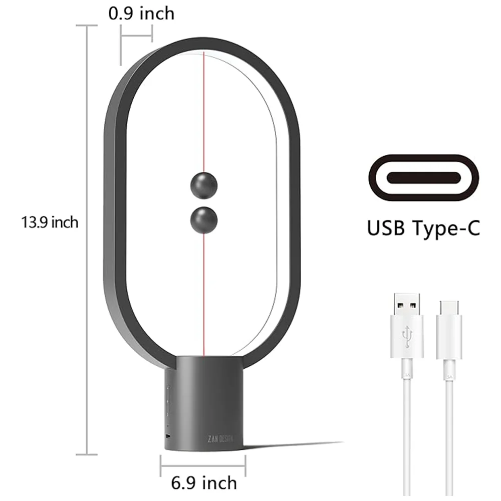 Imagem -04 - Equilíbrio Criativo Lâmpada Led Alimentado por Usb Interruptor Magnético de Luz Proteção para os Olhos Regulável